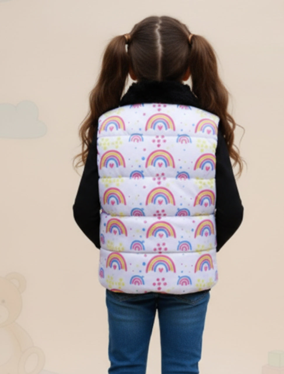 Rainbow Quilted Puffer Jacket