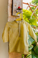 Boys Mustard Yellow Kurta Shalwar – Embroidered Collar
