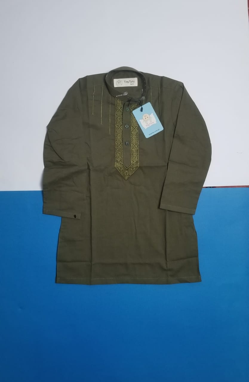 Boys Kurta Shalwar Brown