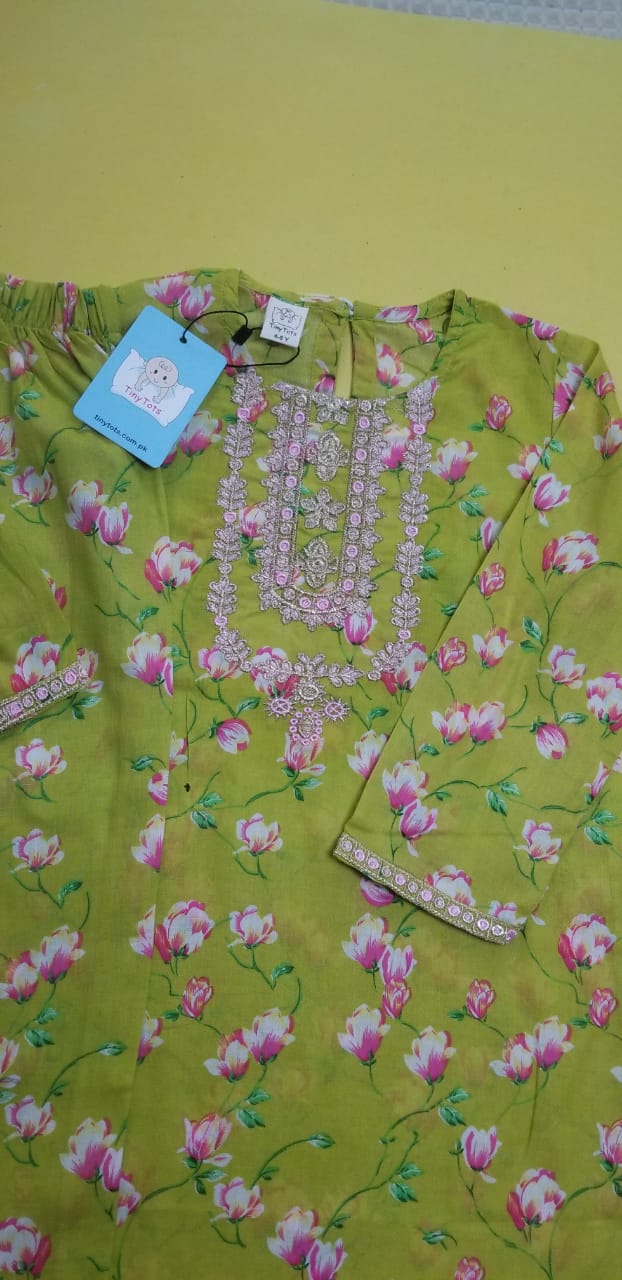 Embroiderd Co-ord set - Lime