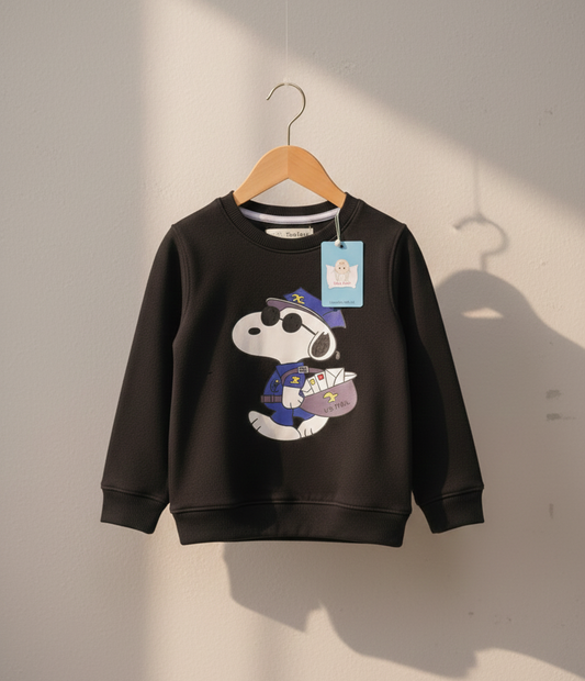 Patpat Snoopy Black Premium Fleece SweatShirt