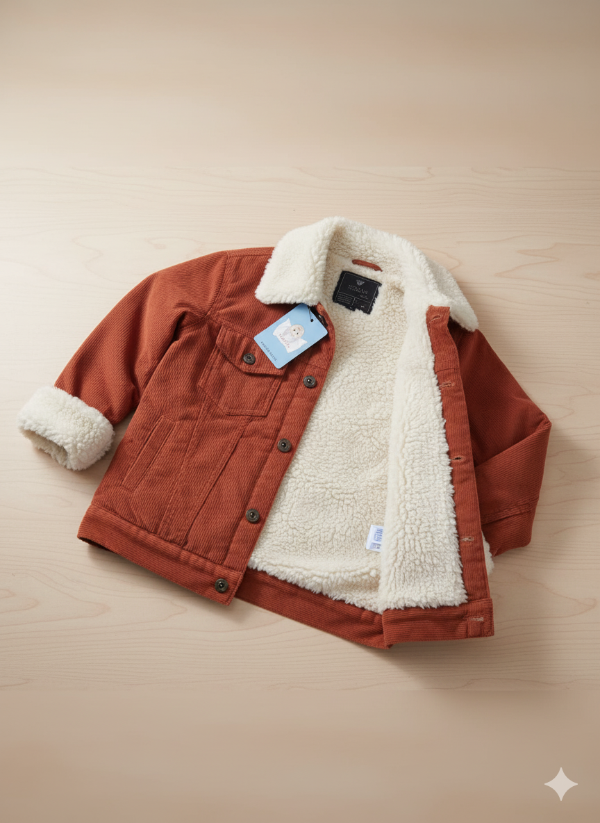 Rust Brown corduroy Inner Furr jacket