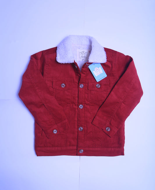 Corduroy inner fur Jacket - Blush Pink