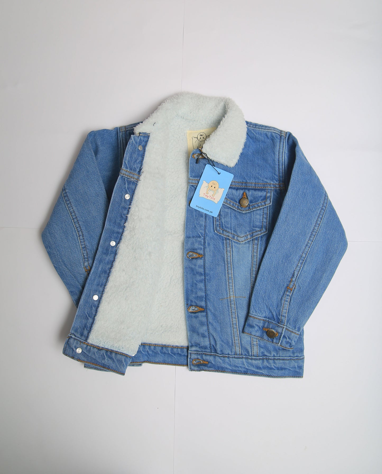 Denim Jacket with inner fur - Basic Blue