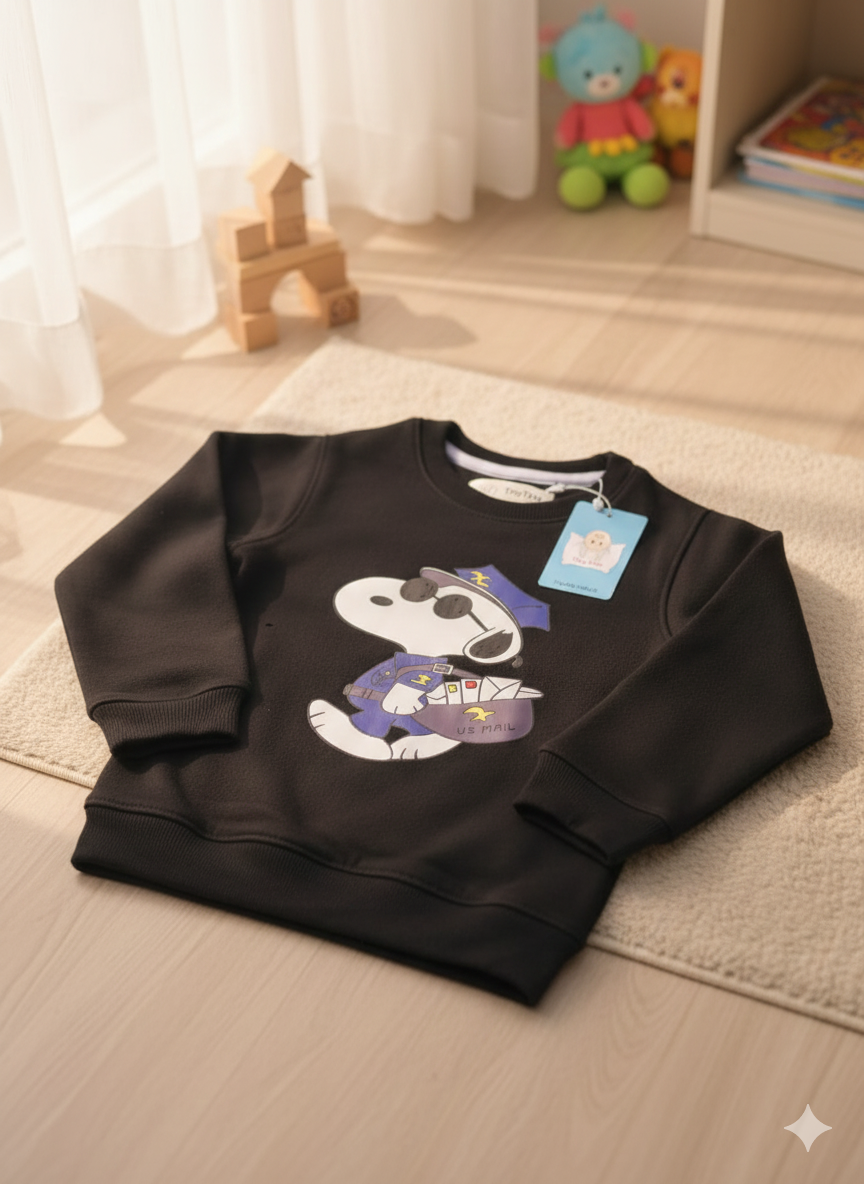 Snoopy Black Premium Fleece SweatShirt