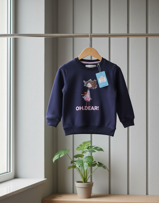 Patpat OH Dear Premuim Blue Fleece Sweatshirt