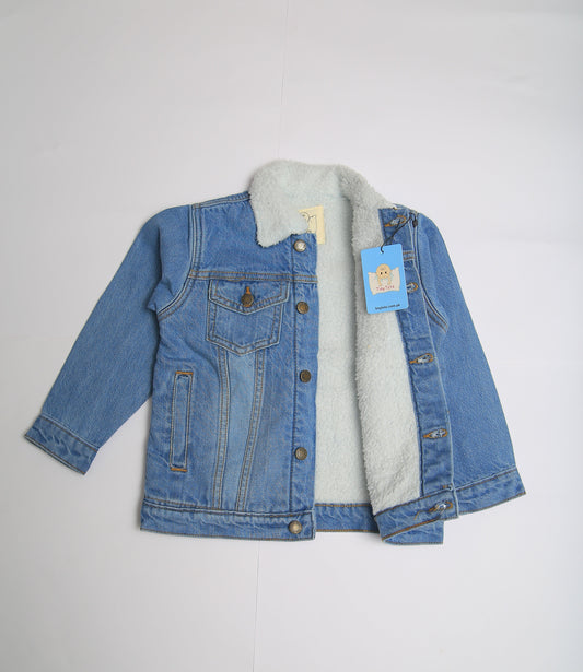 Denim Jacket with inner fur - Basic Blue