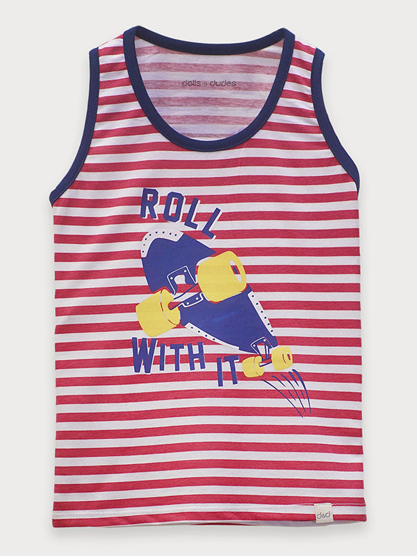 Roll with it - Red Sando Shirt