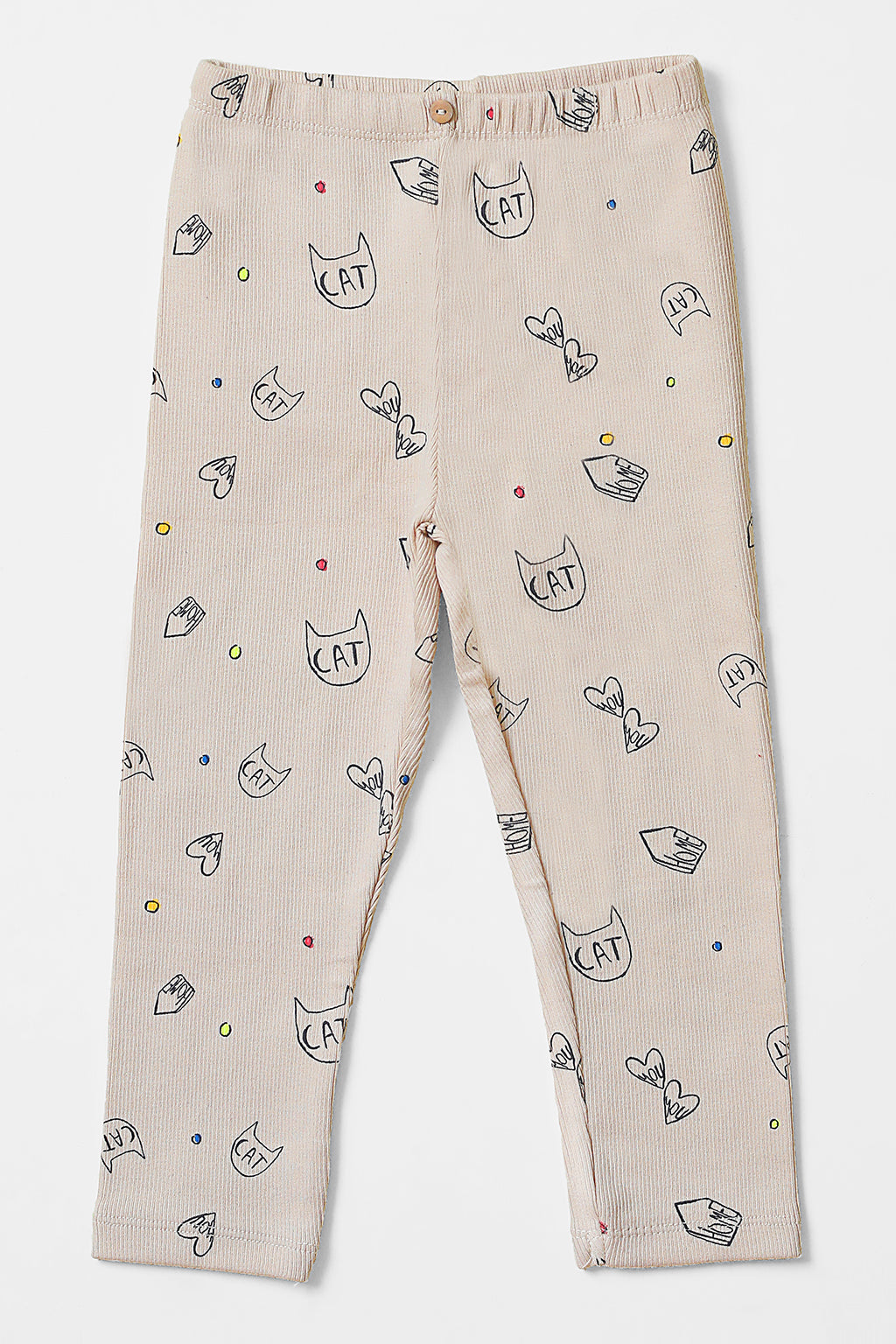 Cats Graphic Ribbed Pajama