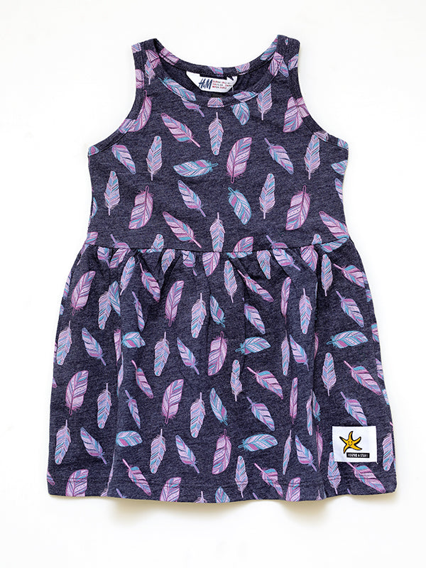 H&M tropical pink & black jersey dress with headband