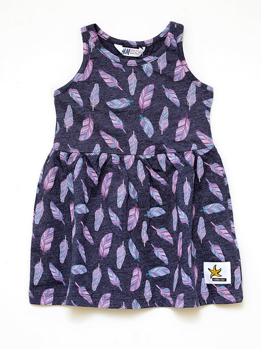 H&M tropical pink & black jersey dress with headband