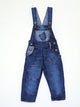Denim Dungaree with printed patches - dark blue