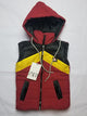 Sleeveless Puffer Jacket - Maroon & Yellow