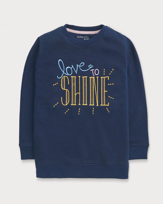 Love to Shine - 3D Embroidered Wool Sweat Shirt