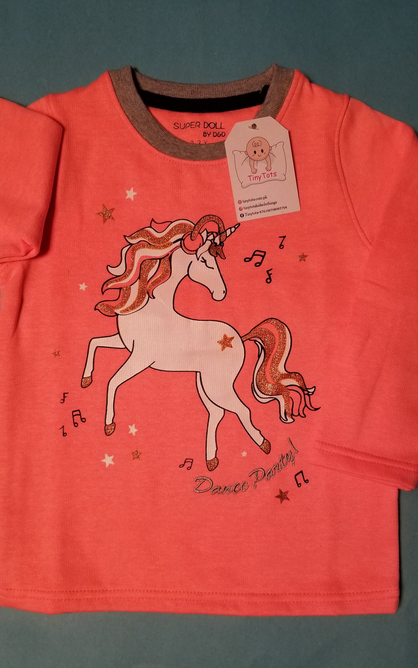 Unicorn Fleece Sweat Shirt - Warm Peach Pink