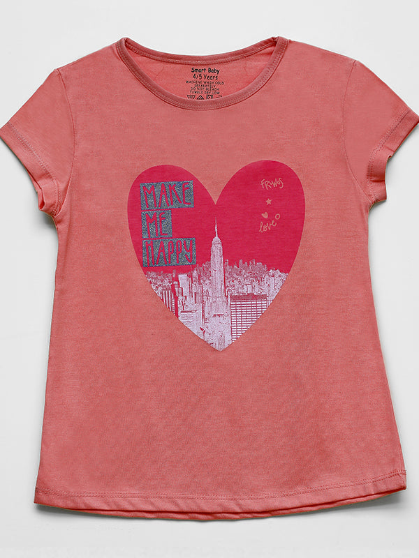 Make me Happy Gliter Tee - orange