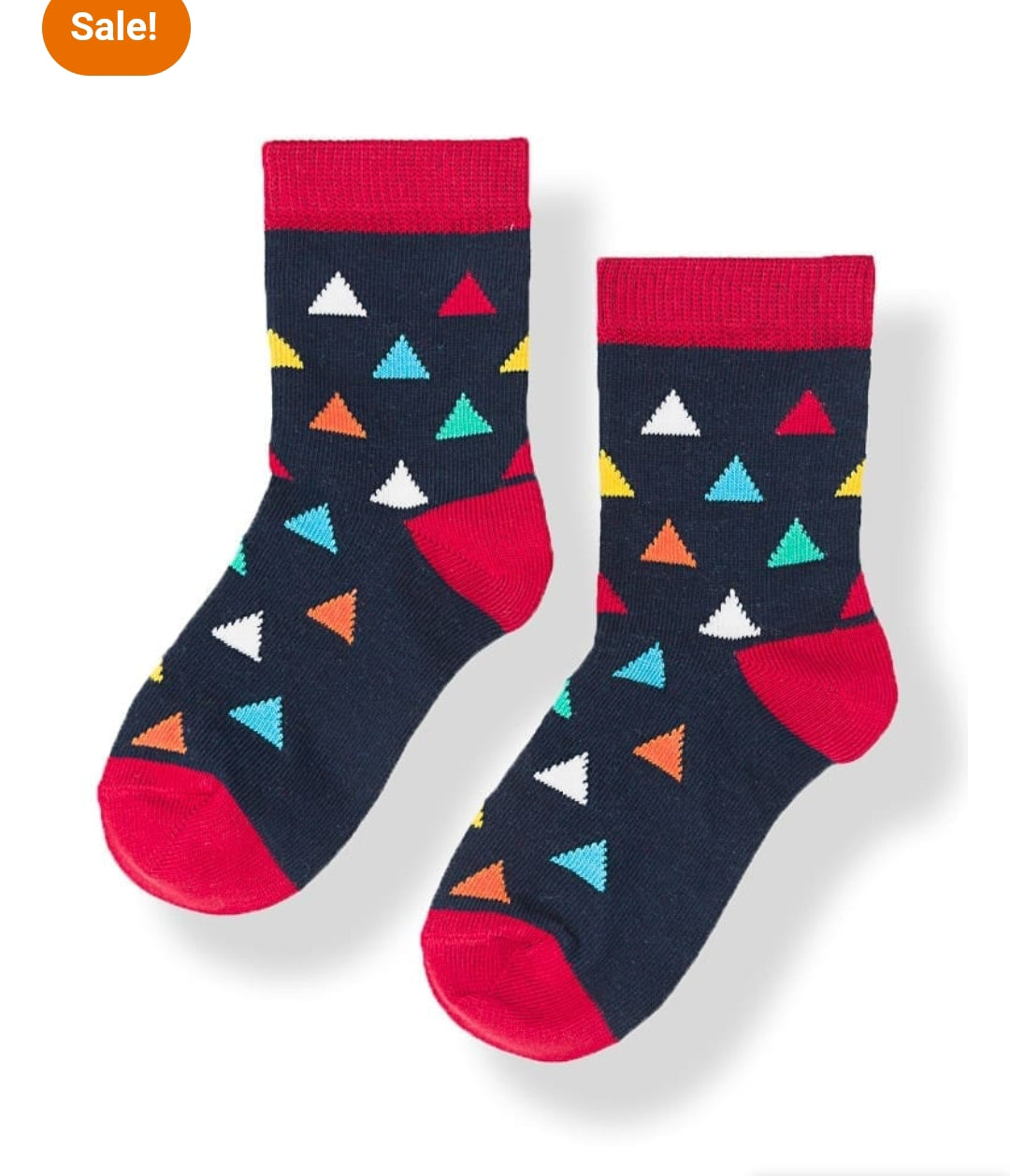 Triangle Red Black Crew Socks - P25