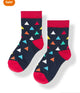 Triangle Red Black Crew Socks - P25