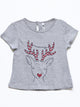 Hi Deer Glitery Tee - Grey