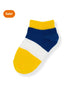 Yellow Blue Wide Pattern Ankle Socks - P26