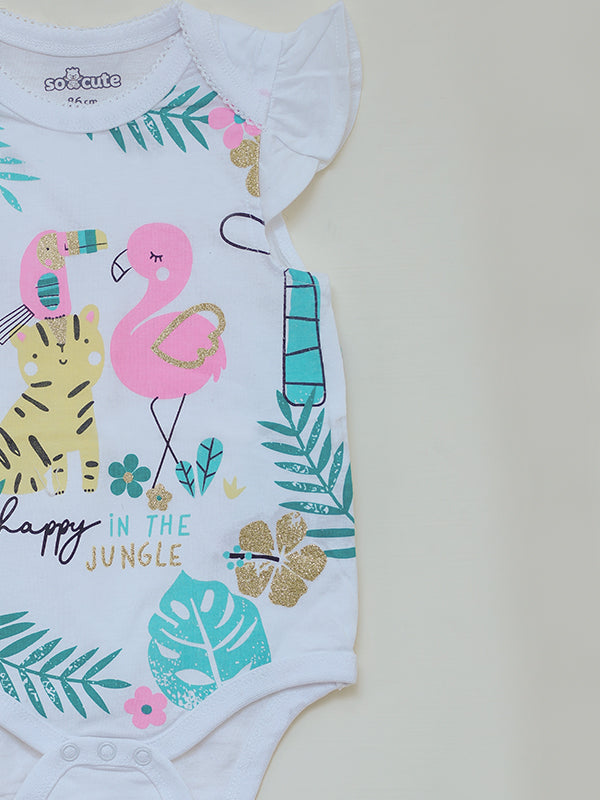 Flamingo tropical vibes Romper dress