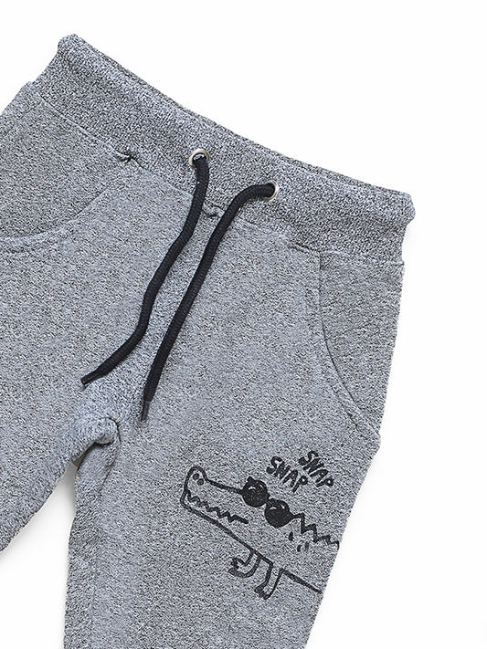 Snap Snap Dark Grey Fleece Pajama
