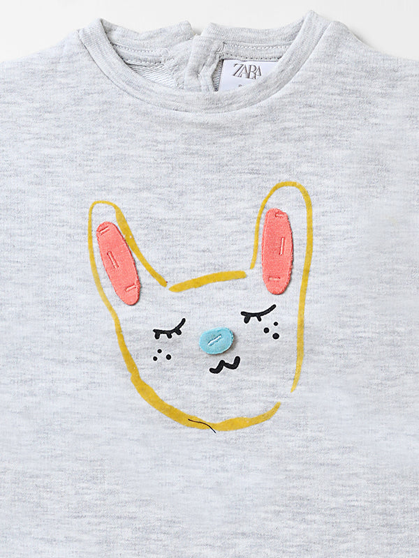 Rabit Face 3D Graphic Fleece Sweat Shirt