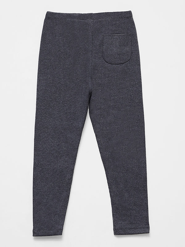 Zara Charcoal Black Ribbed Pajama