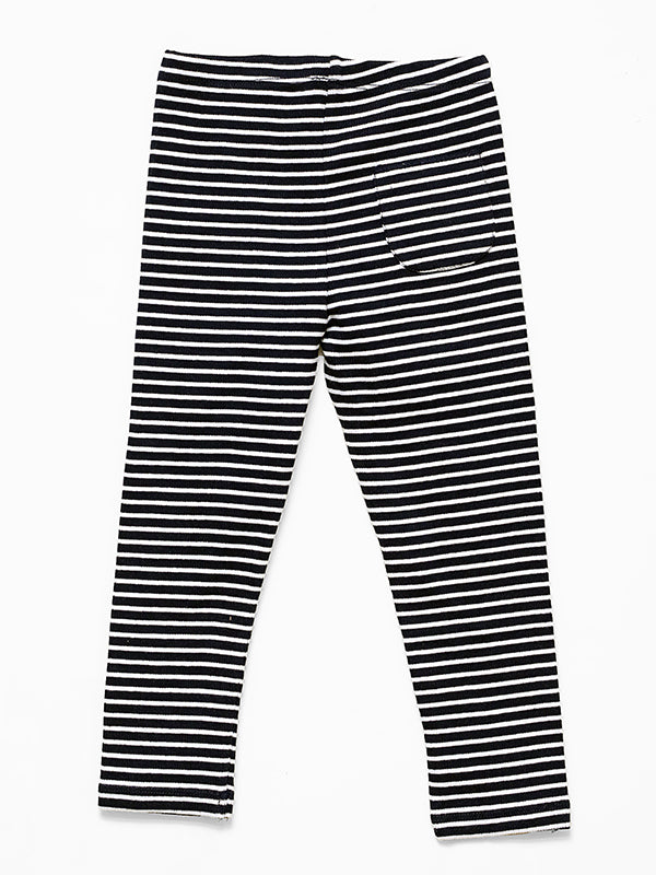 Infants Black Lining Ribbed Pajama