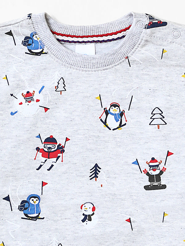Infants Walk On Snow Grey Fleece Sweat Shirt
