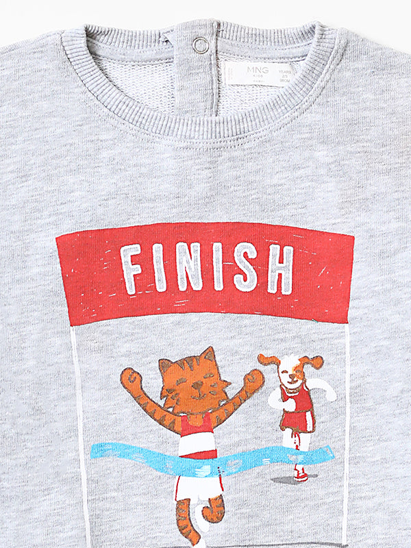 Infants Finish Line Grey Fleece Sweat Shirt