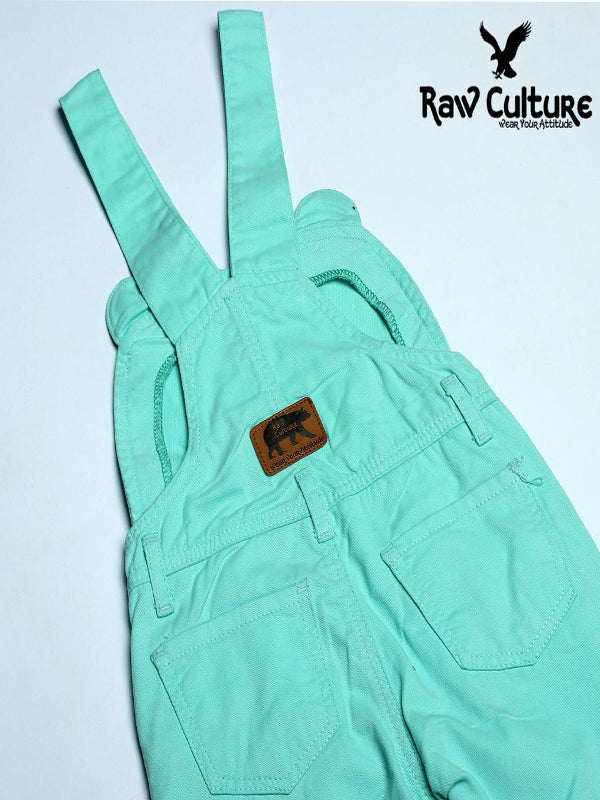 Denim Cotton Bear Face Dungaree - Basic Blue