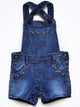Denim embroidered Dungaree short