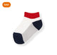 Red Grey White Wide Pattern Ankle Socks - P44