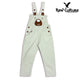 Denim Cotton Bear Face Dungaree - Butter Caramel