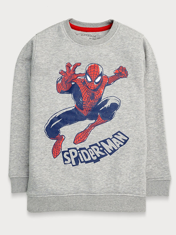 Spiderman Wool Sweat Shirt - Grey