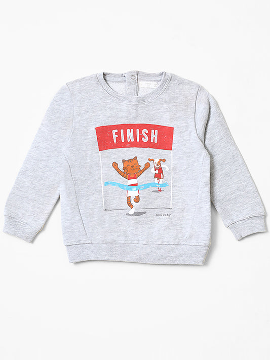 Infants Finish Line Grey Fleece Sweat Shirt