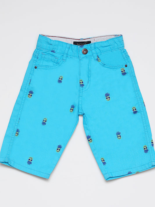 Denim cotton short - beach pine blue