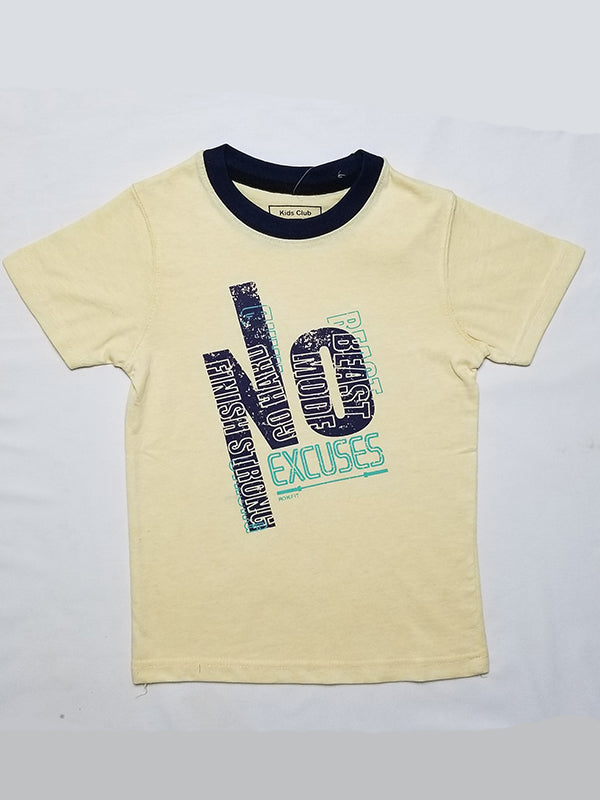 No Excuses boys yellow tee