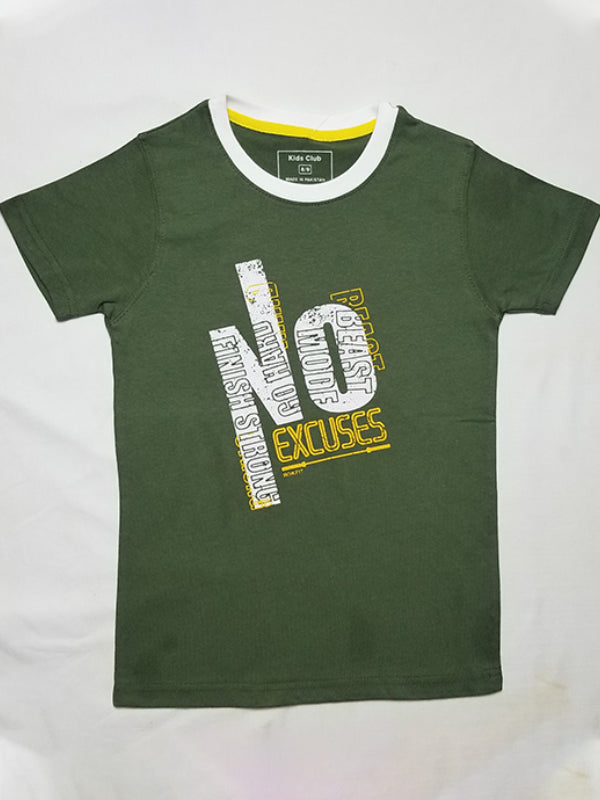 No Excuses boys green tee