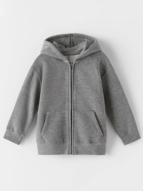 ZARA Fleece Zipper Hoodie - Dark Grey