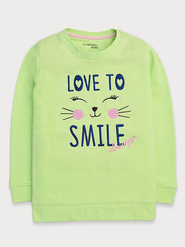 Love to Smile - Embroidered Wool Sweat Shirt