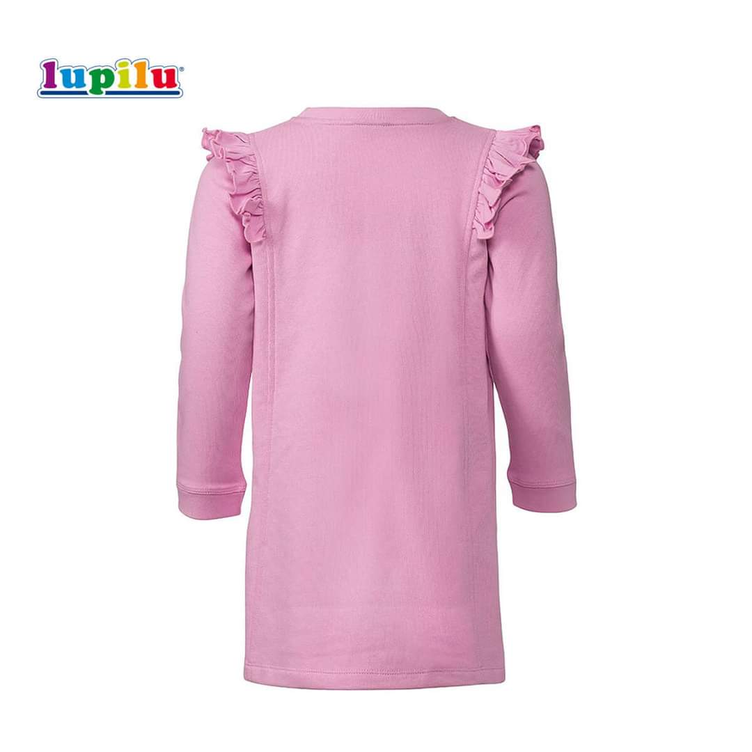 Lupilu Happy Life Pink Frilled Sleeves Sweat Dress