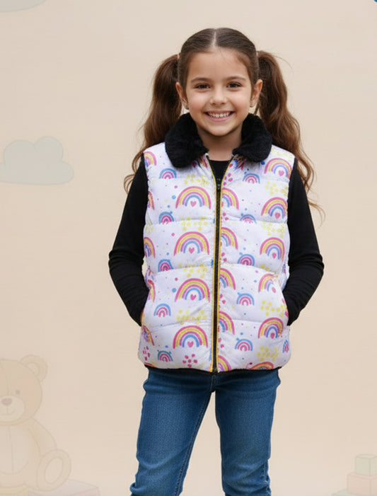 Rainbow Quilted  Puffer Jacket