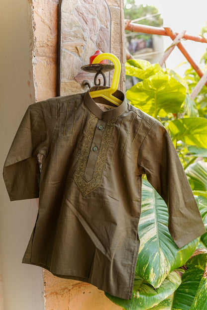 Boys Kurta Shalwar Brown