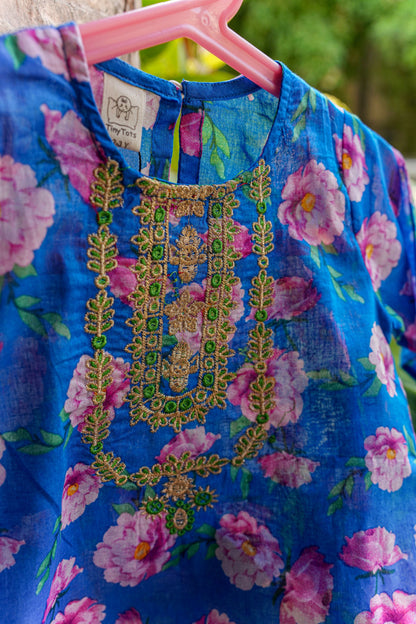 Embroiderd Co-ord set - Blue