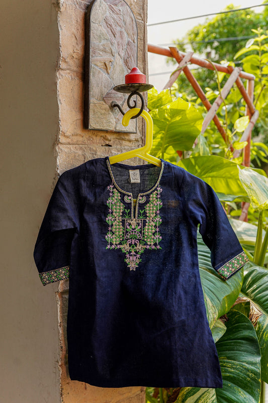 Embroiderd Co-ord set - indigo