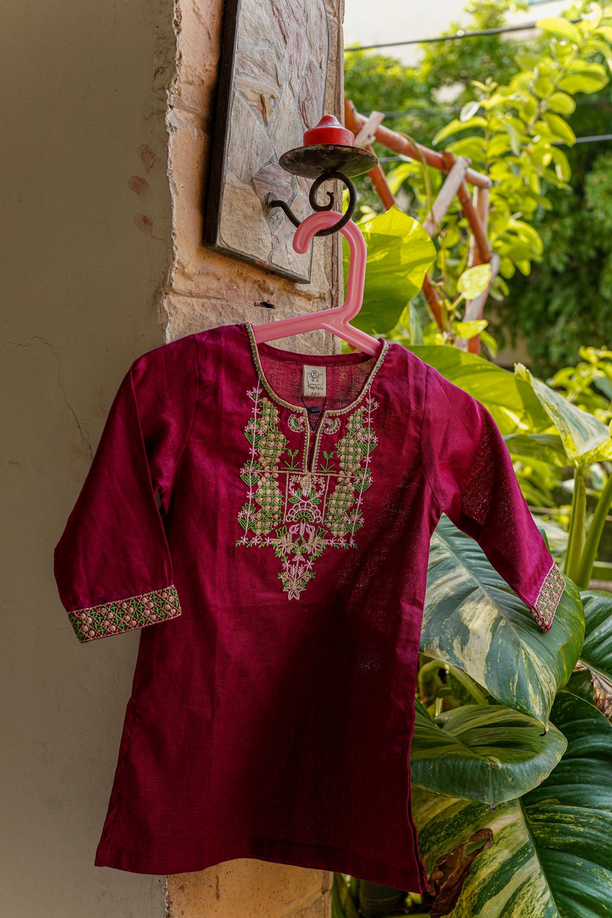 Embroidered Co-ord set - Maroon