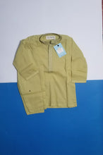 Load image into Gallery viewer, Boys Mustard Yellow Kurta Shalwar – Embroidered Collar
