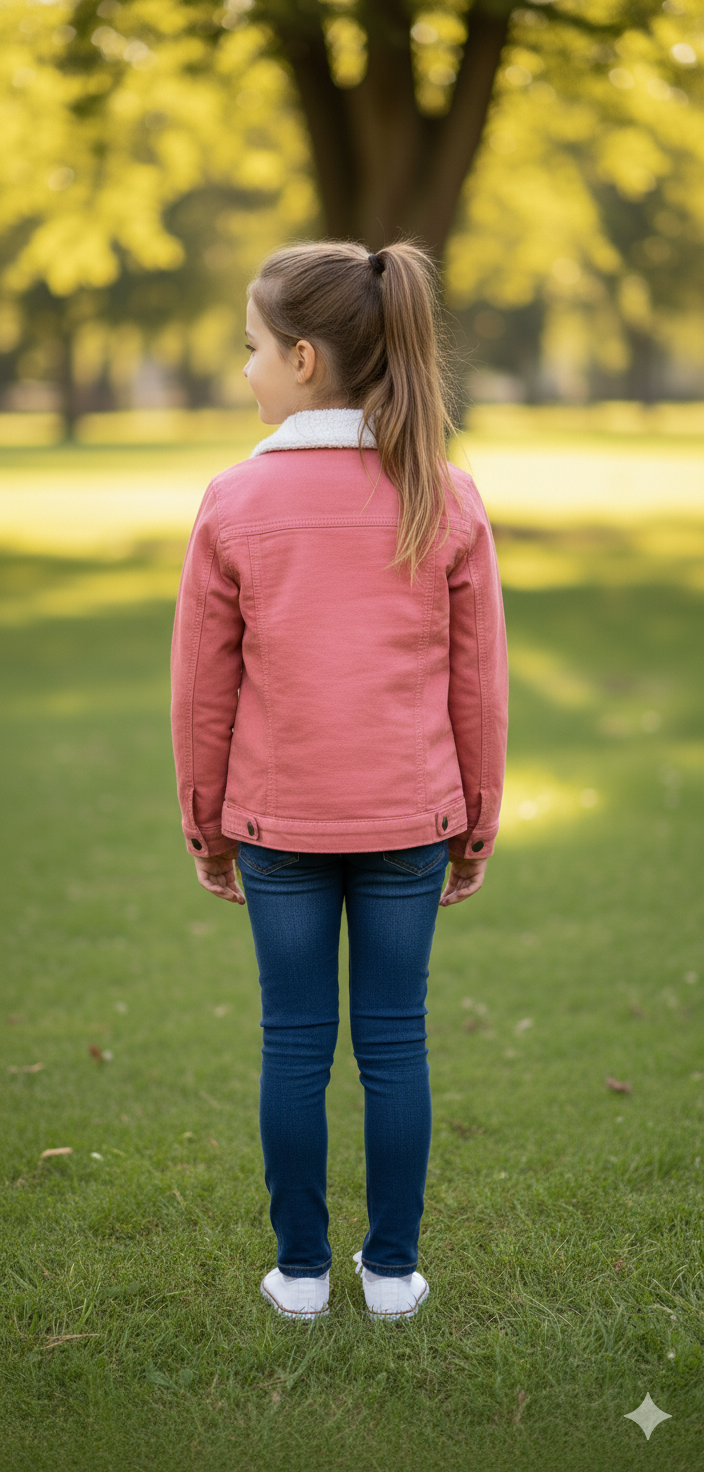 Blush Pink Twill Inner Furr Jacket